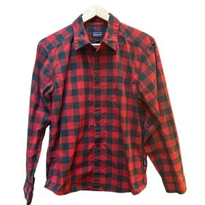 Patagonia Shirt Organic Cotton Red &‎ Black Heritage Plaid Button-Up Men's Small